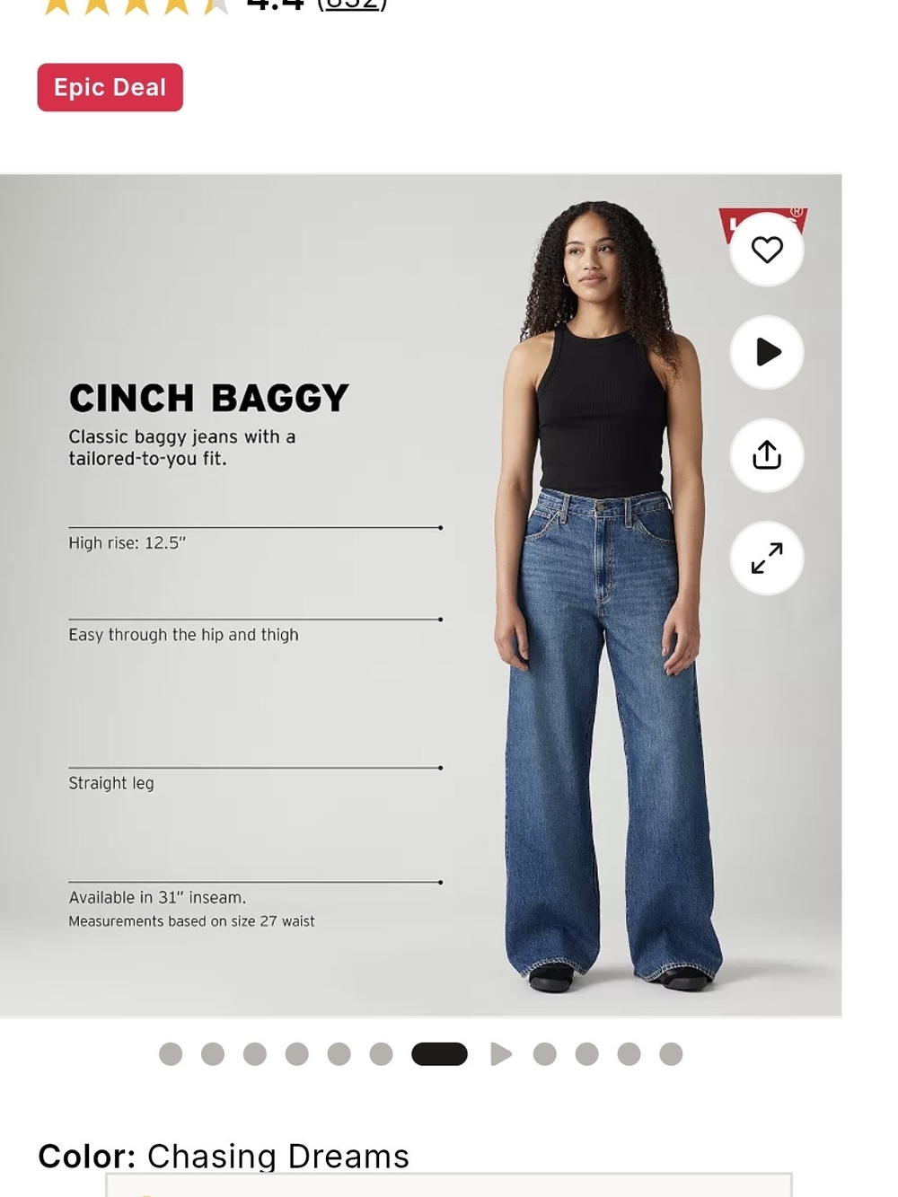 Cinch Baggy High-Rise Jeans - Chasing Dreams Blue